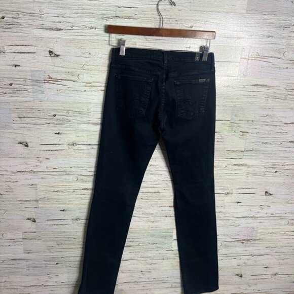7 For All Mankind Jeans Womens 25 black Straight Leg - Picture 7 of 7